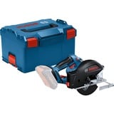 Bosch Akku-Metallkreissäge GKM 18V-50 Professional solo, Handkreissäge blau/schwarz, ohne Akku und Ladegerät, in L-BOXX