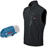 Bosch Heat+Jacket GHV 12+18V Kit Größe 3XL, Arbeitskleidung schwarz, inkl. Ladegerät GAL 12V-20 Professional, 1x Akku GBA 12V 2.0Ah