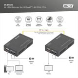 Digitus 4K HDBaseT HDMI Extender Set, HDMI Verlängerung schwarz, 4K/30Hz, 70 m