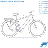 FISCHER Fahrrad Viator 4.1i Herren, Pedelec schwarz (matt), 50 cm Rahmen, 28"