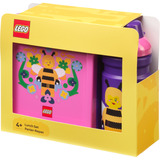Room Copenhagen LEGO Lunch-Box Set Bee lila/pink, 2-teilig, mit Trinkflasche