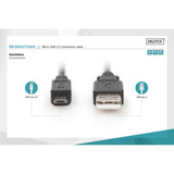 Digitus USB 2.0 Anschlusskabel USB-A (Stecker) > Micro-USB (Stecker) schwarz, 1,8 Meter