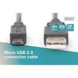 Digitus USB 2.0 Anschlusskabel USB-A (Stecker) > Micro-USB (Stecker) schwarz, 1,8 Meter