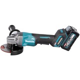 Makita Akku-Winkelschleifer GA016GM201 XGT, 40Volt blau/schwarz, 2x Li-Ion XGT Akku 4,0Ah, MAKPAC Gr.4