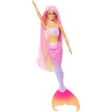 Mattel Barbie Malibu Meerjungfrau-Puppe mit Farbwechseleffekt, Delfin und Accessoires 