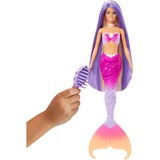 Mattel Barbie Malibu Meerjungfrau-Puppe mit Farbwechseleffekt, Delfin und Accessoires 