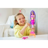 Mattel Barbie Malibu Meerjungfrau-Puppe mit Farbwechseleffekt, Delfin und Accessoires 