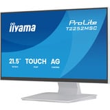 iiyama ProLite T2252MSC-W2AG, LED-Monitor 54.6 cm (21.5 Zoll), weiß (matt), FHD, IPS, Touchscreen, HDMI, DP, USB-Hub, 100Hz Panel