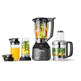 nutribullet Triple Prep System Standmixer NBF580B dunkelgrau, 1.500 Watt, 1,8 Liter & Küchenmaschine 1,6 Liter