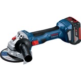 Bosch Akku-Winkelschleifer GWS 18V-7 Professional, Set blau/schwarz, 2x Li-Ionen Akku 4,0Ah, L-BOXX