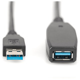Digitus Aktives USB 3.2 Gen 1 Verlängerungskabel, 20 Meter schwarz, Repeater Kabel