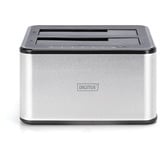 Digitus Dual SATA HDD Docking Station, Dockingstation silber/schwarz, USB 3.0, 2,5"/ 3,5"