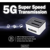 Digitus Dual SATA HDD Docking Station, Dockingstation silber/schwarz, USB 3.0, 2,5"/ 3,5"