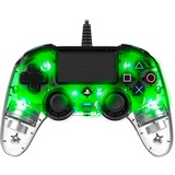 Nacon Wired Illuminated Compact Controller, Gamepad transparent/grün, PlayStation 4, PC