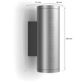 Philips Hue White & Color Ambiance Appear Outdoor Wandleuchte rund, LED-Leuchte silber