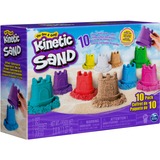 Spin Master Kinetic Sand - Burgenförmchen mit Sand, Spielsand 10 verschiedene Farben, je 127 Gramm