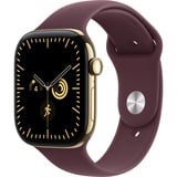 Apple Watch Series 12, Smartwatch Titan Gold, 46 mm, Sportarmband Burgund, M/L, Cellular