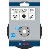 Bosch PRO Backing Pad, Stützteller für Fiberschleifscheiben 115mm, M14, Schleifteller weich, für Winkelschleifer mit Spannmutter