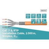 Digitus Professional Cat.7 S/FTP Verlegekabel simplex, Cca orange, 100 Meter Rolle