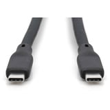 Digitus USB4 Gen 3x2 Silikon-Anschlusskabel USB-C > USB-C schwarz, 0,5 Meter, PD, Laden mit bis zu 240 Watt