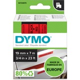 Dymo D1 ORIGINAL Schriftband, schwarz auf rot, 19mm x 7m S0720870