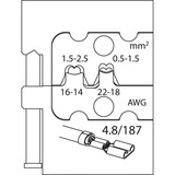 GEDORE Modul-Einsatz für Flachsteckhülsen 4,8, Crimpzange schwarz, (8140-10) für Crimp-Zange modular 8140
