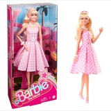 Barbie The Movie Margot Robbie als Barbie: Sammlerpuppe im rosa-weißen Karo-Kleid