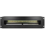 DeLOCK 19" Schutzschalterleiste mit Abdeckung und Hutschiene, Halterung schwarz, 3 HE, inkl. 2x Kabelzugentlastungschiene