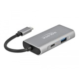 DeLOCK Externer USB 3.2 Gen 2 USB Type-C Hub, USB-Hub grau, USB-C