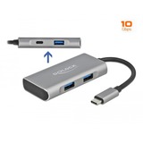 DeLOCK Externer USB 3.2 Gen 2 USB Type-C Hub, USB-Hub grau, USB-C