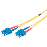 Digitus LWL Patchkabel, Duplex, SC > SC Stecker, Singlemode OS2 gelb, 2 Meter