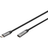 Digitus USB 3.2 Gen 1 Verlängerungskabel, USB-C Stecker > USB-C Buchse schwarz/silber, 1 Meter
