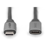 Digitus USB 3.2 Gen 1 Verlängerungskabel, USB-C Stecker > USB-C Buchse schwarz/silber, 1 Meter