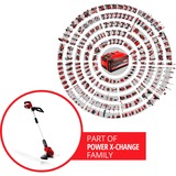 EINHELL Akku-Rasentrimmer GE-CT 18Li Kit, 18Volt rot/schwarz, Li-Ionen Akku 2,0Ah