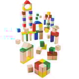 Eichhorn Holzbausteine Bunt/Natur, Konstruktionsspielzeug 75 Teile