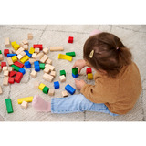 Eichhorn Holzbausteine Bunt/Natur, Konstruktionsspielzeug 75 Teile