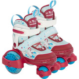 HUDORA Rollschuh My First Quad LED Gr. 26-29, Rollschuhe rot/hellblau, mit LED-Beleuchtung