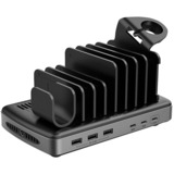 160W 6 Port USB-Ladestation, 3x USB-A + 3x USB-C