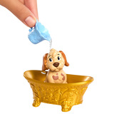 Mattel Disney Prinzessin Baden und Bürsten Belle-Modepuppe mit Hündchen mit Farbwechseleffekt und Zubehör