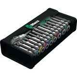 Wera 8100 SA 9 Zyklop Speed-Knarrensatz, zöllig, 1/4", Werkzeug-Set schwarz/grün, 28-teilig, Speed-Knarre mit schwenkbarem Kopf