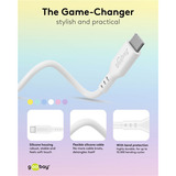 goobay USB 2.0 Silikonkabel türkis, USB-C Stecker > USB-C Stecker türkis, 1,5 Meter, PD 60 Watt