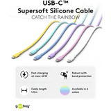 goobay USB 2.0 Silikonkabel türkis, USB-C Stecker > USB-C Stecker türkis, 1,5 Meter, PD 60 Watt