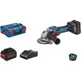 Bosch Akku-Winkelschleifer BITURBO GWS 18V-15 SC Professional blau/schwarz, 2x Akku ProCORE18V 8,0Ah, Bluetooth Modul, in L-BOXX