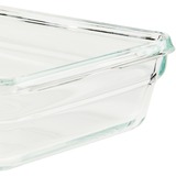 Emsa CLIP & CLOSE Glas-Frischhaltedose 0,7 Liter transparent/rot, rechteckig