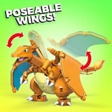 MEGA Pokémon Bauspielzeugset Glurak mit Actionfigur für Kinder, Konstruktionsspielzeug 222 Teile