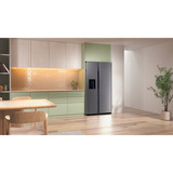 SAMSUNG RS70F64KDFEF, Side-by-Side edelstahl (dunkel), AI Energy Mode, Festwasseranschluss