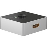 goobay Manuelle HDMI-Umschaltbox 2 auf 1 (4K @ 60Hz), HDMI Switch schwarz/silber