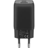 goobay USB-C Schnellladegerät Nano, PD, GaN, 65 Watt schwarz, 1x USB-A, 2x USB-C PD, Charge 3.0