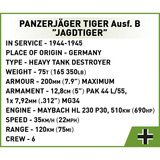 COBI Panzerjäger Tiger Ausf. B Jagdtiger, Konstruktionsspielzeug Maßstab 1:48