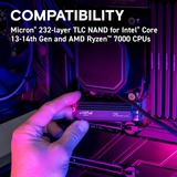 Crucial T705 2 TB, SSD schwarz, PCIe 5.0 x4, NVMe 2.0, M.2 2280, inkl. Aluminium Kühlkörper